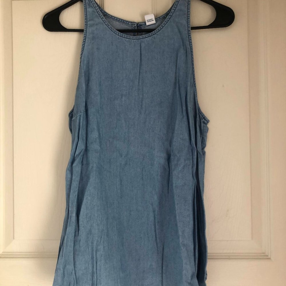 Blue denim tank top